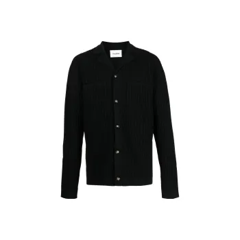 NANUSHKA Camp Collar Ribbed Cardigan