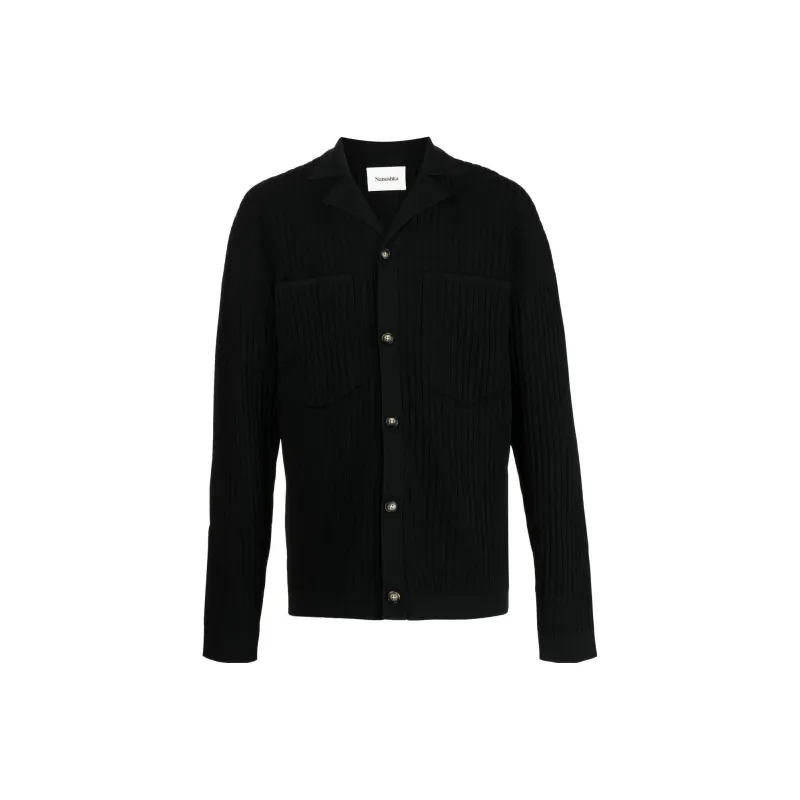 NANUSHKA Camp Collar Ribbed Cardigan-0