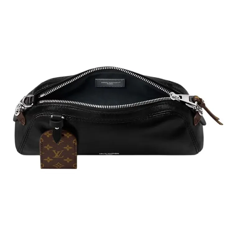 LOUIS VUITTON Sheepskin Shoulder Bag Women's Black-3