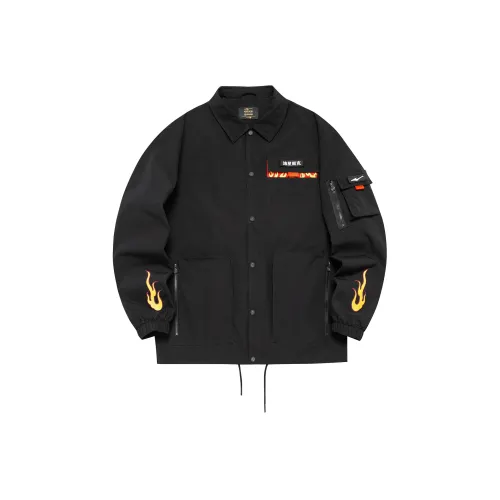 Erke x WANGZHERONGYAO LIANMINGKUAN Sports Life Collection Jacket Men's Jet Black