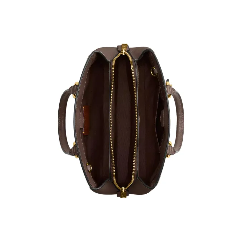 COACH Leather One Shoulder Handbag Trumpets Women's Brown-2