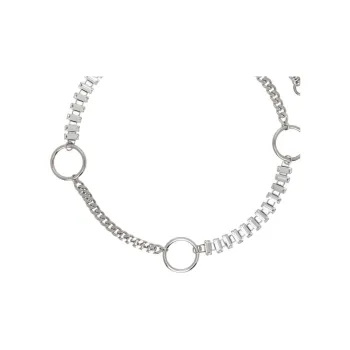 JUSTINE CLENQUET Palladium Plated Brass With Crystal Necklaces Women's Silver