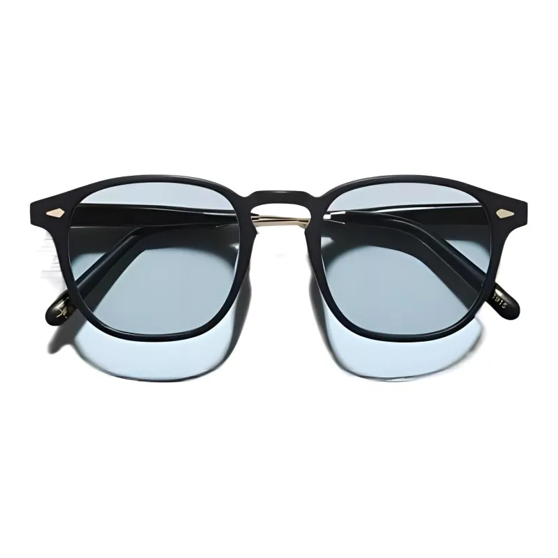 MOSCOT Acetate Round Sunglasses Men's Black-1