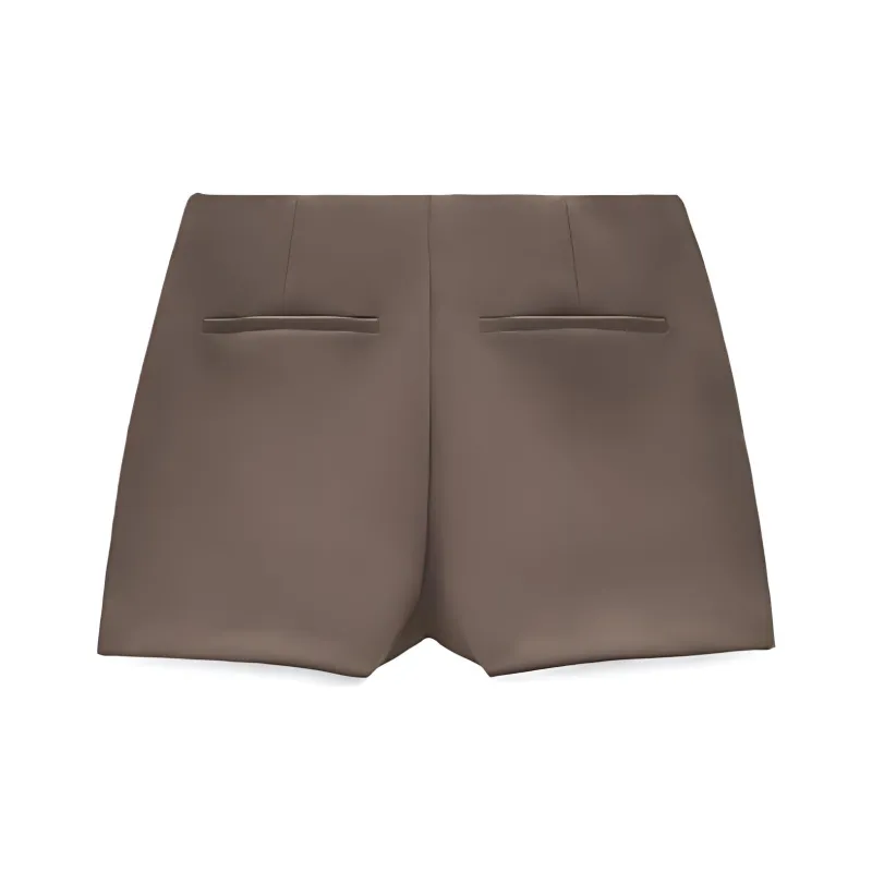 ZARA Casual Shorts Women's Dark Taupe-1