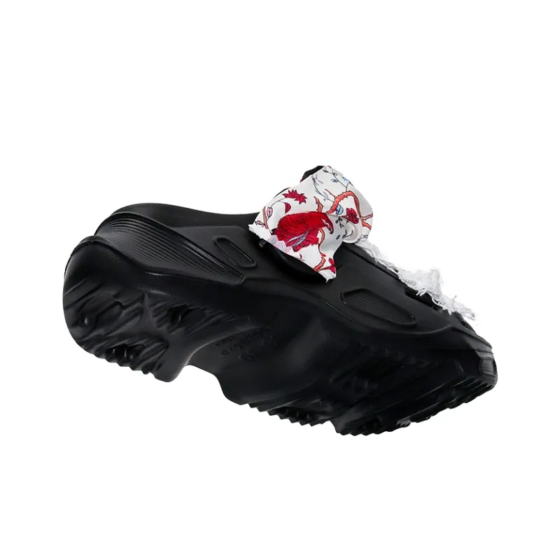OUBT Vintage Thorn Filigree Towel, Street Cool And Stylish Clogs Unisex Black-5