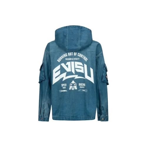 EVISU Jackets Men Denim Blue