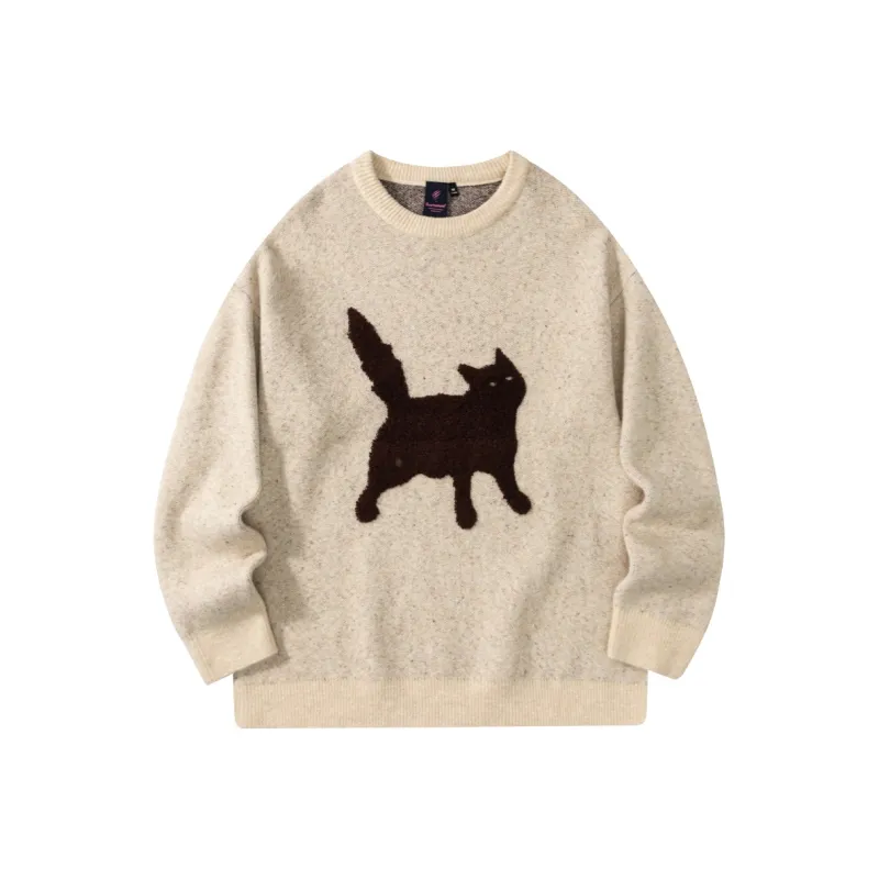 Suamoment Autumn Vintage Casual Couple Loose Fit Knitwear Unisex-4