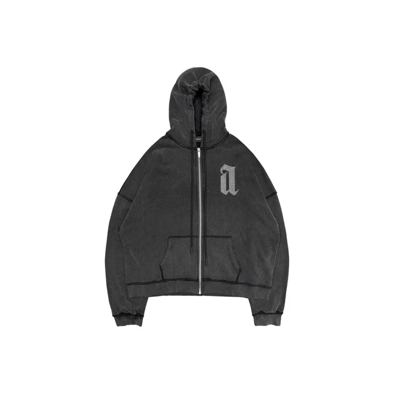 ARNODEFRANCE Sweatshirt Loose Fit Style Unisex Washed Black-0