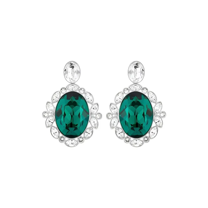 Swarovski Stud Earrings Women's Green-0