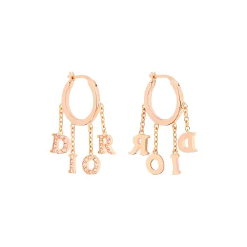 DIOR Metal Earrings Women's Rose Gold