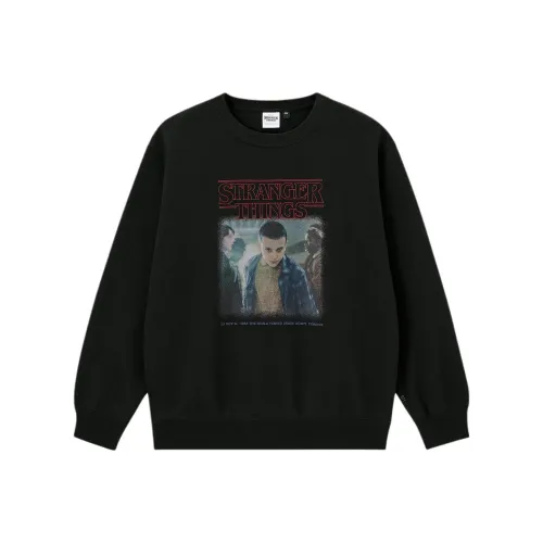 GU Stranger Things Collaboration Sweatshirts Men Black
