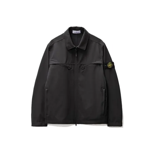 STONE ISLAND LIGHT SOFT SHELL R SERIES SOFT SHELL Jackets Coats Men's Black