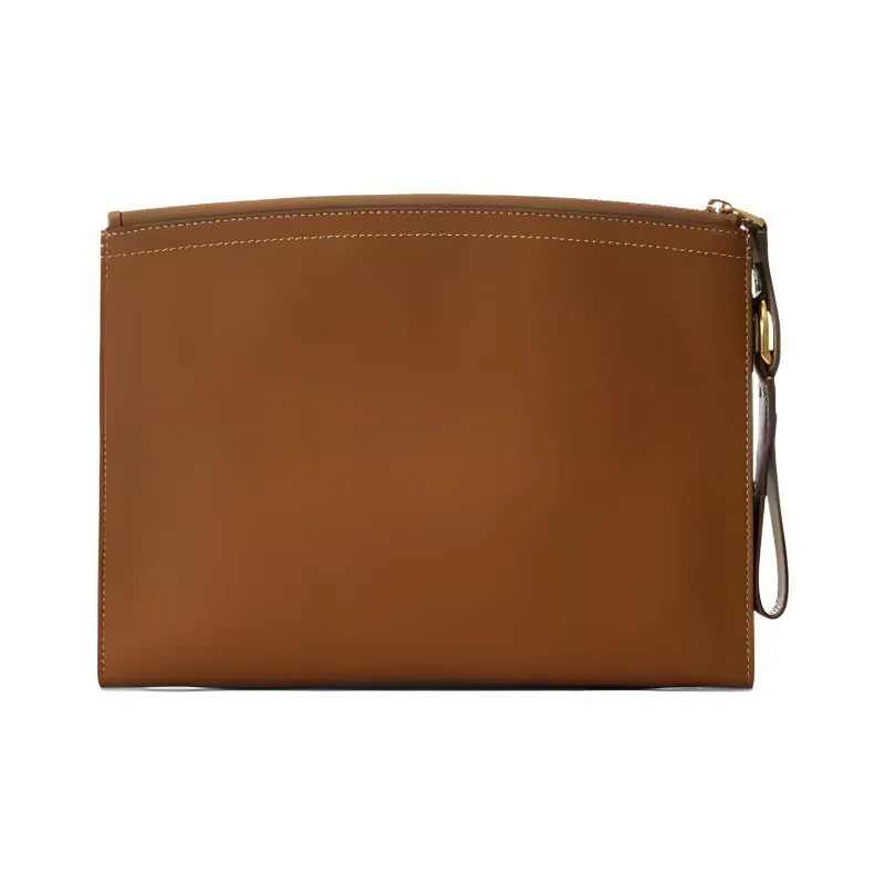 Polo Ralph Lauren Welington Calfskin Clutch Women's Taupe-2