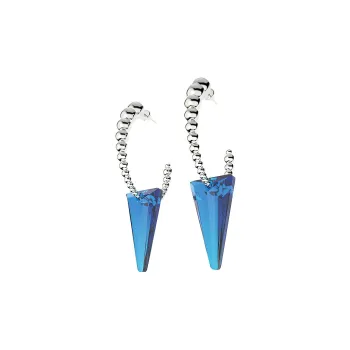 DFALLA Earrings Women's Blue Triangle Hoop Earrings