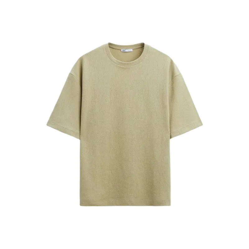 ZARA T-Shirts Men Sage Green-0