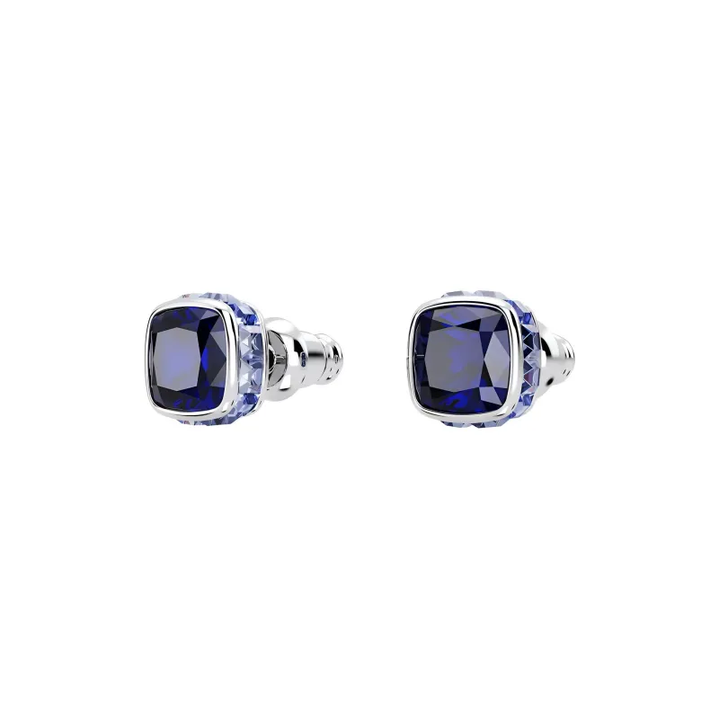 Swarovski Birthstone Faux Crystal Stud Earrings Unisex Purple-2