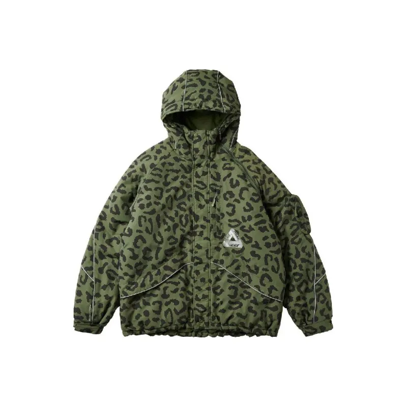 PALACE M Tech Hooded Jacket 'Olive Cheetah'-0