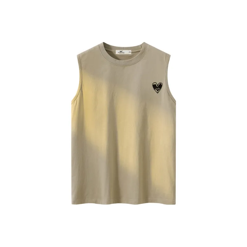 FASTFISH Tank Tops Unisex Beige Apricot-4