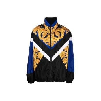 VERSACE Baroque Pattern Zip Up Jacket