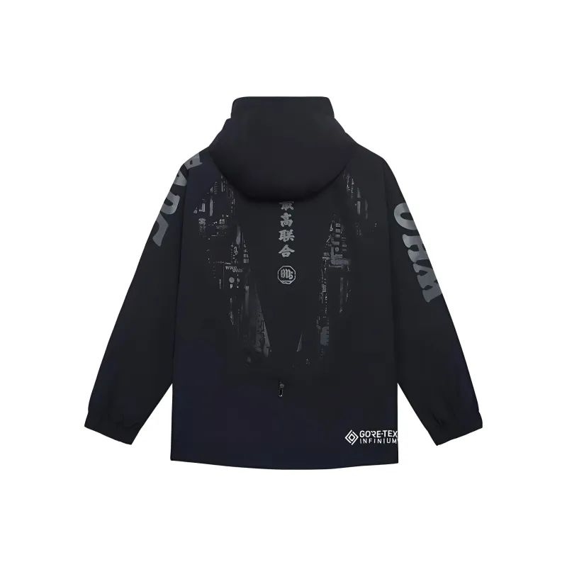 LiNing x WHOOSIS Badfive Waterproof, Windproof, And Breathable Windbreaker Jacket Men's Black-1