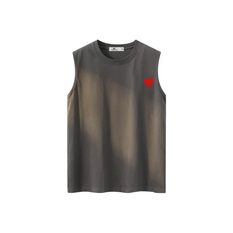 FASTFISH Tank Tops Unisex Beige Apricot-8