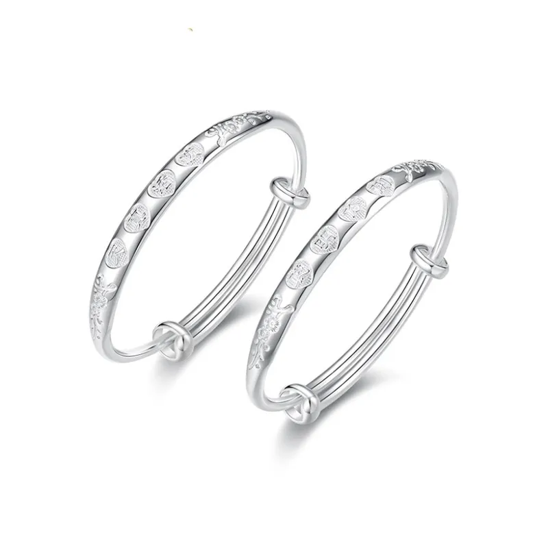 CHINA GOLD 990 Fine Silver Bangles Kids'-0