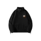 [Double-Sided Fleece-Lined]Black (Warm Brown Smile Chest Logo)