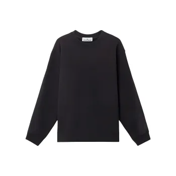 STONE ISLAND Logo Embroidered Crewneck Sweatshirt