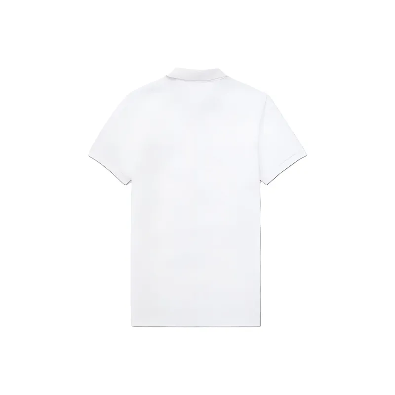 Tommy Hilfiger Slim Fit Pop Collar Polo Tops Fresh White Polo Shirt Men's White-1