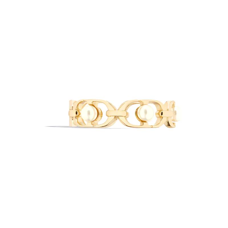 DIOR Metal, Resin Pearl Rings Women's Gold-2