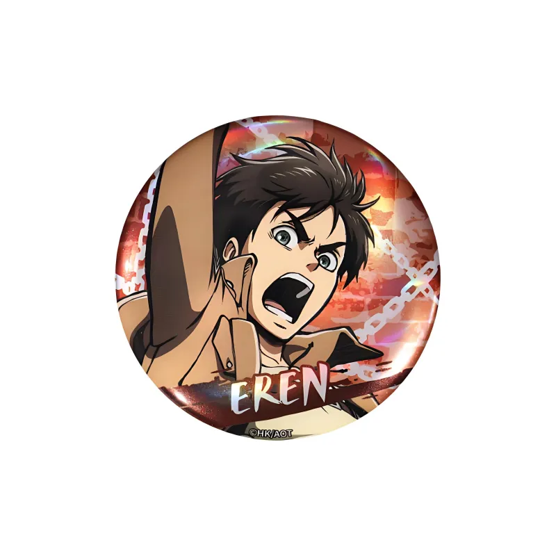 BOOM COMIC Attack On Titan Season 3 Main Character, Badge, Levi Allen Mikasa Badges-0