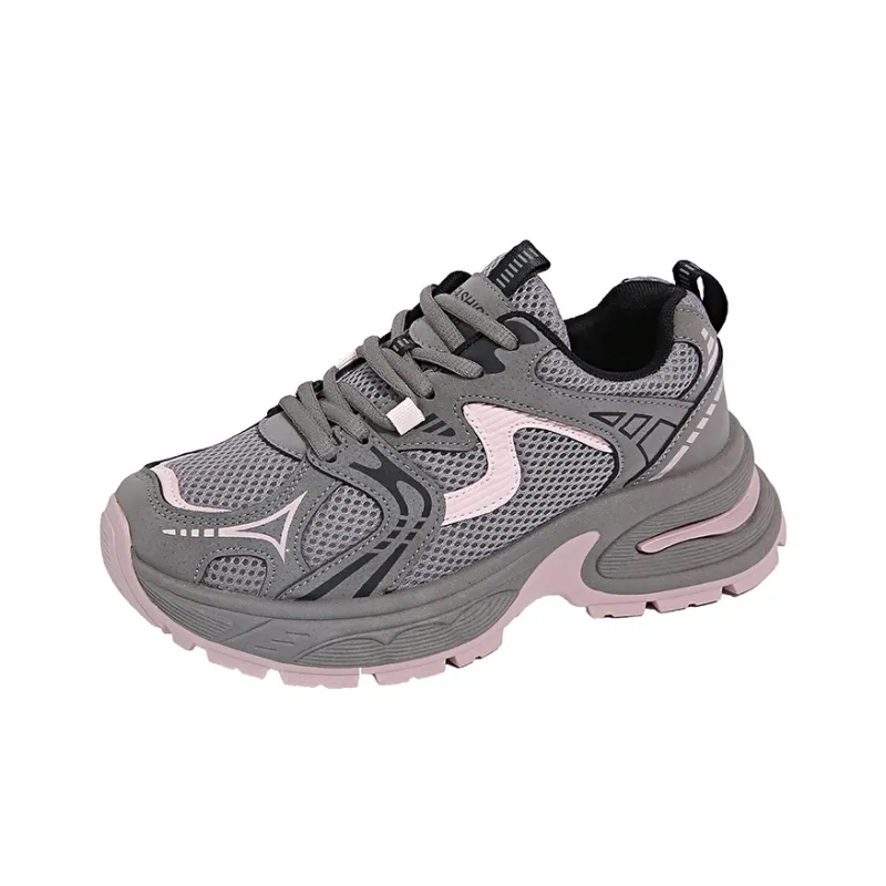 BINGO DUCK Shock Absorbers Slip Resistant Breathable Low Top Chunky Sneakers Women's-5