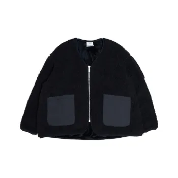 A BATHING APE Black Logo Zip Up Fleece Jacket