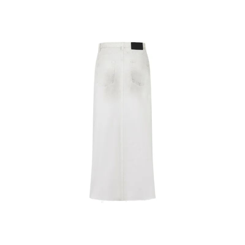 MOCO Denim Long Skirt Women's Denim White-1