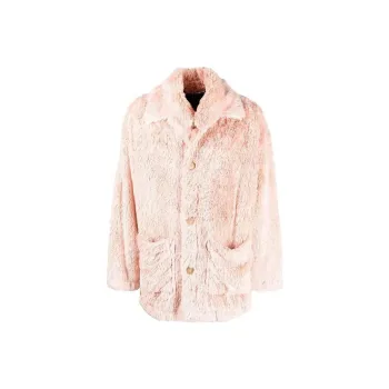 PALM ANGELS Faux Shearling Shirt Jacket