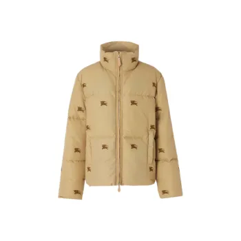 Burberry Embroidered Ekd Nylon Puffer Jacket