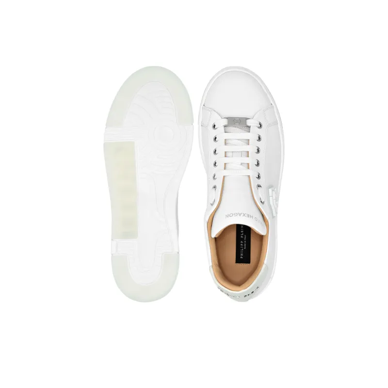 PHILIPP PLEIN Lo Top Hexagon Low Top Skateboard Shoes Unisex White-3