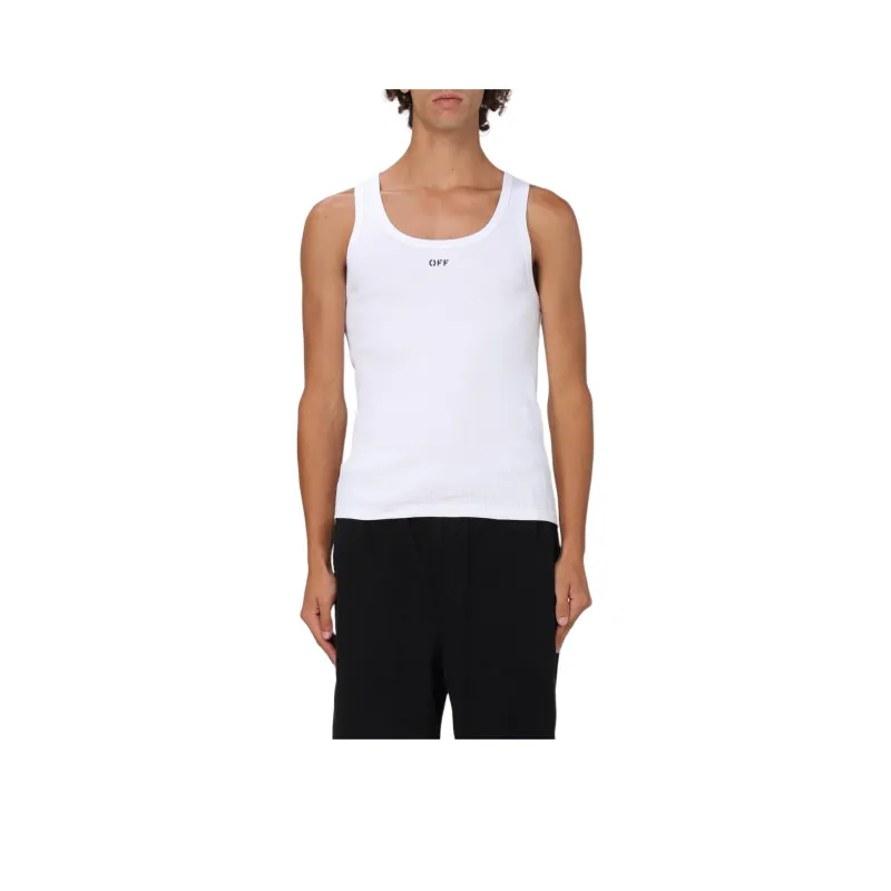 Off Logo Printed Sleeveless Tank Top-0