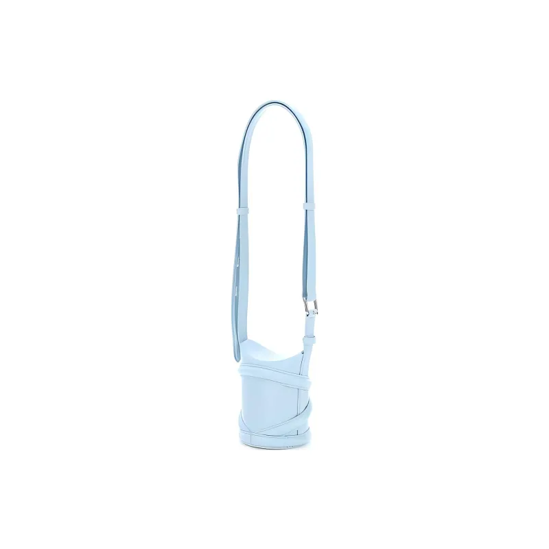 Alexander McQueen The Curve Mini Shoulder Bag Pale Blue-2