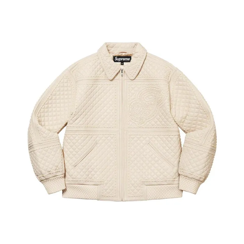 Supreme Studded Quilted Leather Jacket-6