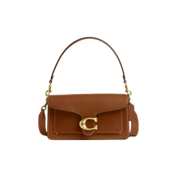 COACH Tabby Leather One Shoulder Handbag Medium Size Women's Brown