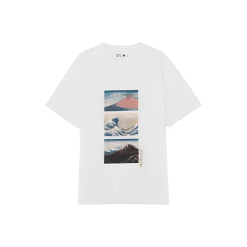 UNIQLO/UNIQLO X Katsushika Hokusai Mt. Fuji Co branded Series T Shirts Men White