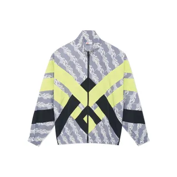 LiNing Jackets Men All Over Print Patchwork Black Fluorescent Alpha Hydroxy Acids Green