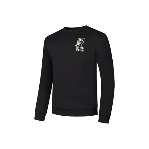 QIAODAN x QIANGFENGCHUIFU IP LIANMINGKUAN Sweatshirt Men's Black