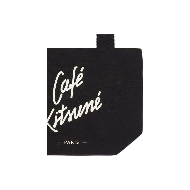Maison Kitsune Cotton Canvas Canvas Bag Tote Bag Shopping Bag Handbag Mini Men's Black-3