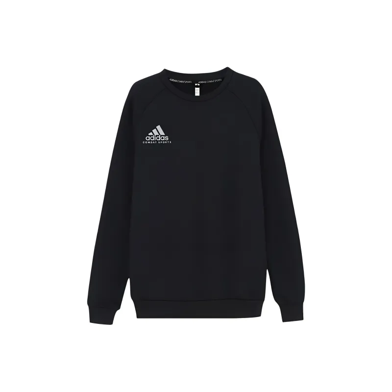 Adidas Sweatshirts Unisex Black With White Logo Logo-0