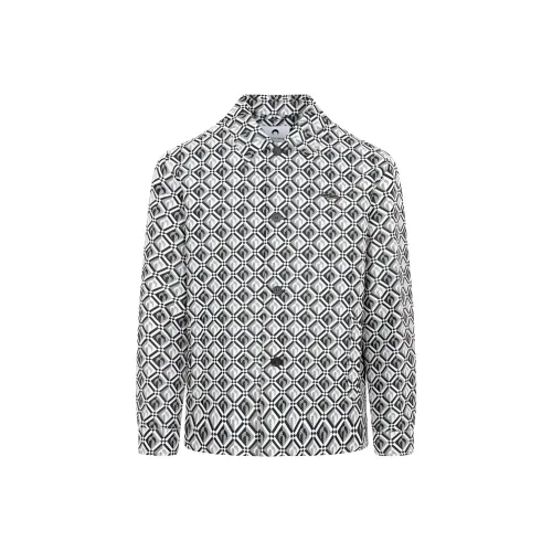 Marine Serre Jacquard Diamond Pattern Buttoned Comme shirt
