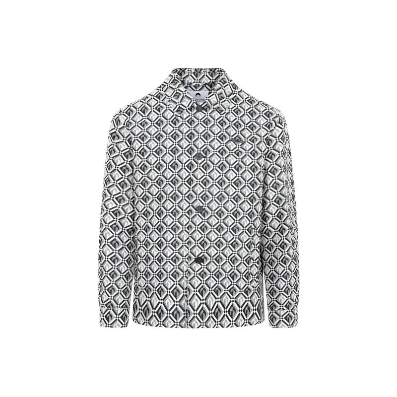 Marine Serre Jacquard Diamond Pattern Buttoned Shirt-0