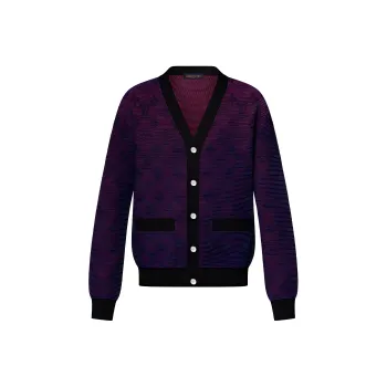 LOUIS VUITTON Optical Monogram Jacquard Cardigan