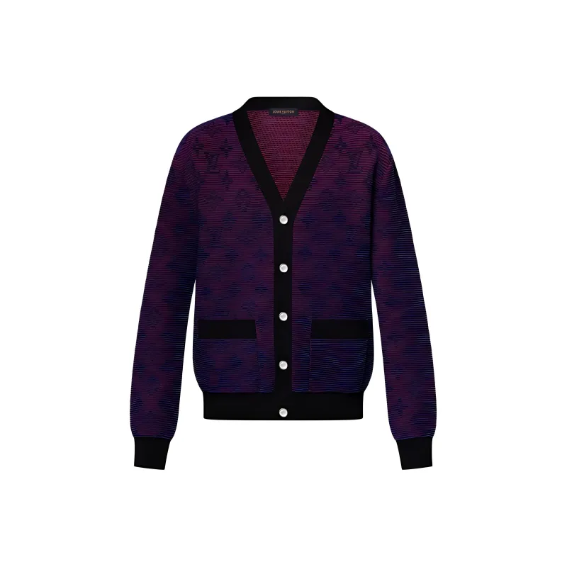 LOUIS VUITTON Optical Monogram Jacquard Cardigan-0
